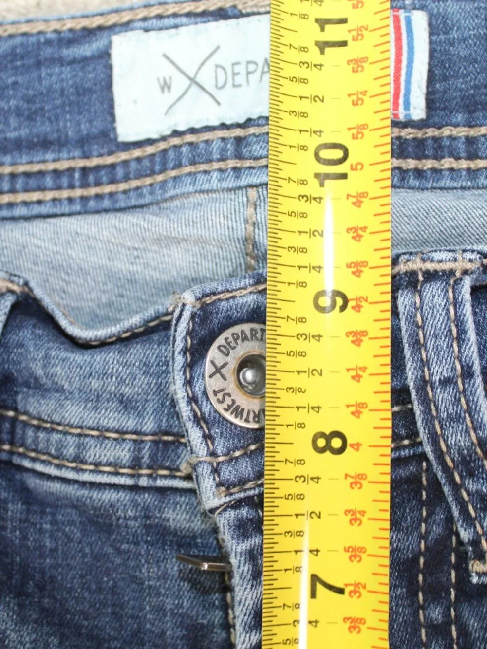 Depart West Size 30S Seeker Straight Leg Mid Rise Blue Jeans
